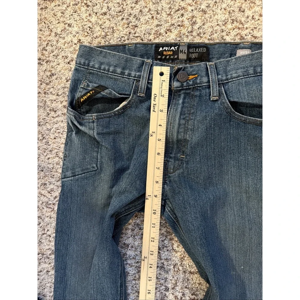 ARIAT Rebar M4 Jeans Mens 31x32 Blue Denim Relaxed Bootcut Western Work
